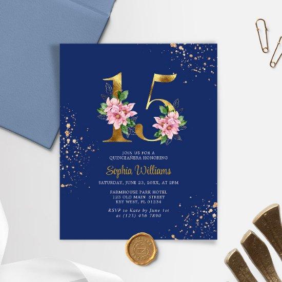 Budget Royal Blue & Pink Quinceañera