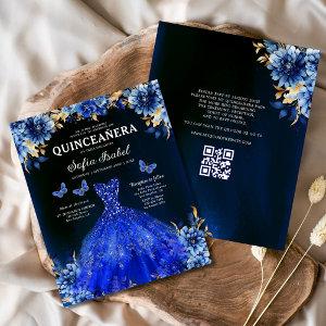 Budget Royal Blue QR Code Princess Quinceanera