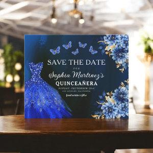 Budget Royal Blue Save the Date Quinceanera