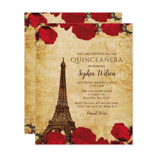 Budget Rustic Eiffel Tower Quinceañera