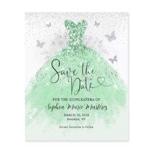Budget Sage Green Dress Quinceañera Save the Date