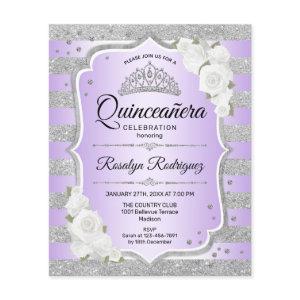 Budget Silver Purple Quinceanera  Flyer