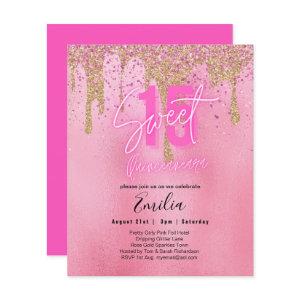 Budget Sweet 15 Pink Glitter Foil Quinceanera Glam