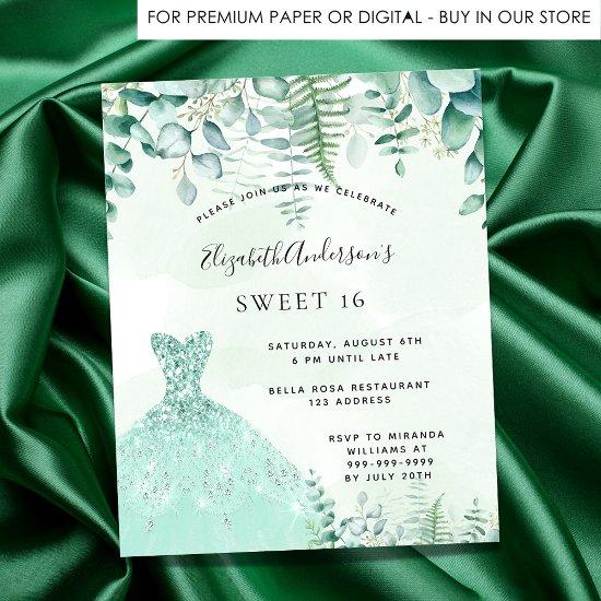 Budget Sweet 16 enchanted forest dress