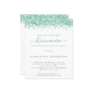 Budget Teal Glitter Quinceañera