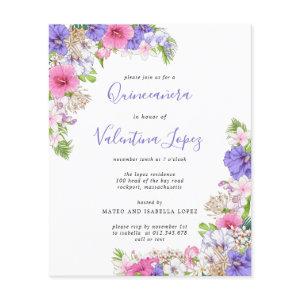 Budget Tropical Pink Purple Quinceanera