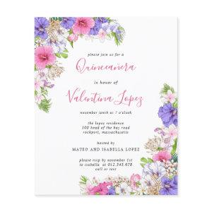 Budget Tropical Pink Purple Quinceanera