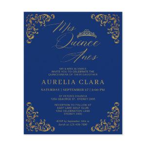 BUDGET Vintage Blue Gold Mis Quince Quinceañera