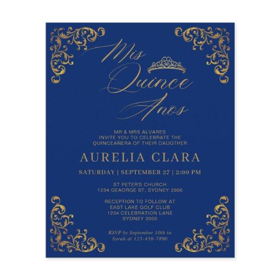 BUDGET Vintage Blue Gold Mis Quince Quinceañera