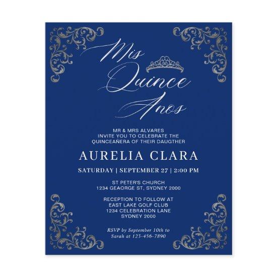 BUDGET Vintage Blue Silver Mis Quince Quinceañera