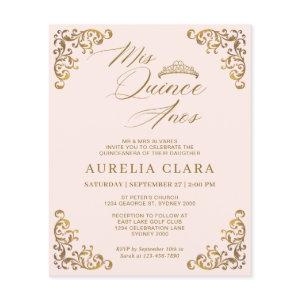 BUDGET Vintage Blush Pink Gold Mis Quinceañera