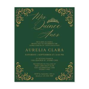 BUDGET Vintage Green Gold Mis Quince Quinceañera