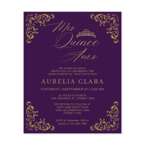 BUDGET Vintage Purple Gold Mis Quince Quinceañera