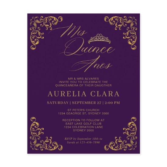 BUDGET Vintage Purple Gold Mis Quince Quinceañera