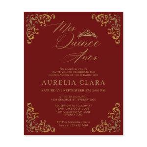 BUDGET Vintage Red Gold Mis Quince Quinceañera