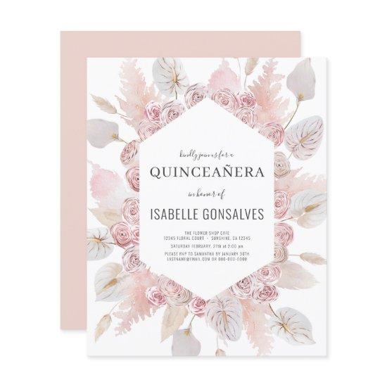 Budget Watercolor Boho QUINCEAÑERA
