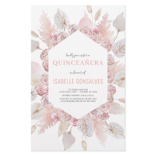 Budget Watercolor Boho QUINCEAÑERA   Flyer