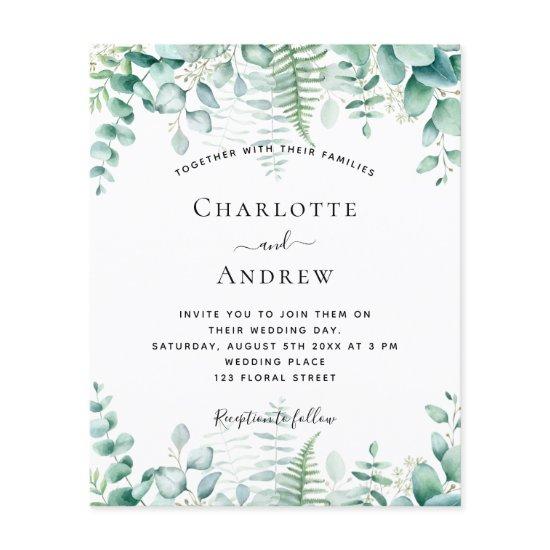 Budget wedding eucalyptus woodland