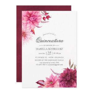 Burgundy and Blush Autumn Fall Floral Quinceañera