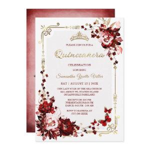 Burgundy and Gold Quinceanera Templates