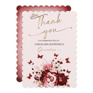 Burgundy and Gold Quinceanera Thank you