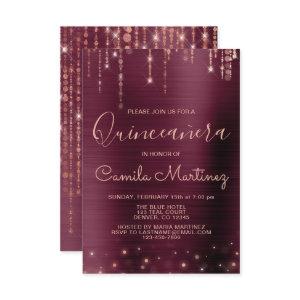 Burgundy and Rose Gold Quinceanera Party
