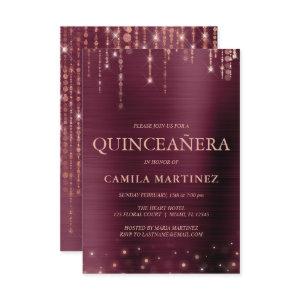 Burgundy and Rose Gold Quinceanera Party