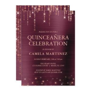 Burgundy and Rose Gold Quinceanera Party