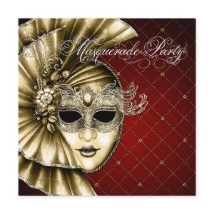 Burgundy Black Gold Masquerade Party