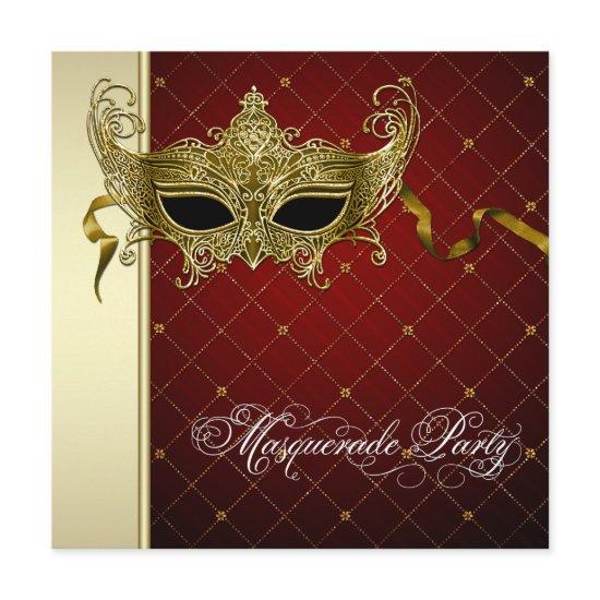 Burgundy Black Gold Masquerade Party