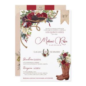 Burgundy Elegant Charro Spanish Quinceanera