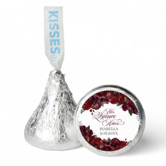 Burgundy Floral Quinceanera Hershey®'s Kisses®