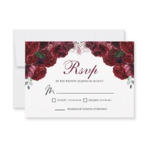 Burgundy Floral RSVP Enclosure Card