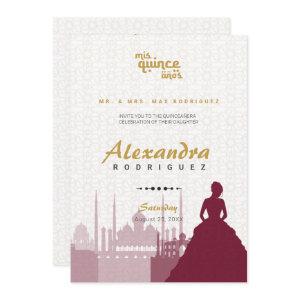 Burgundy & Gold Arabian Quinceañera Photo