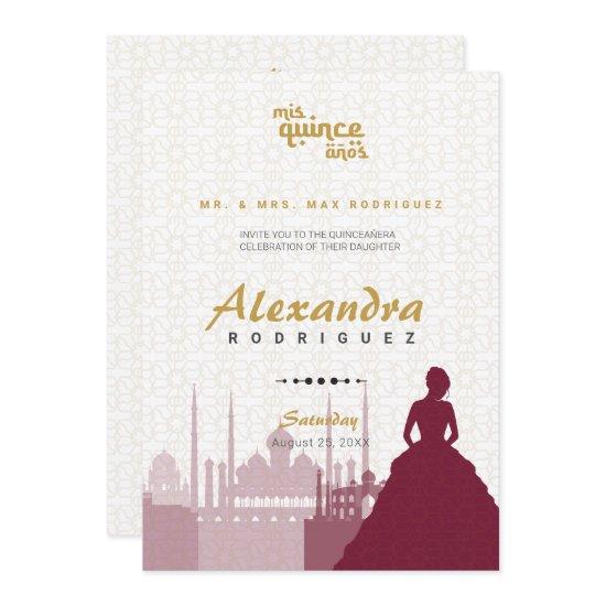 Burgundy & Gold Arabian Quinceañera Photo