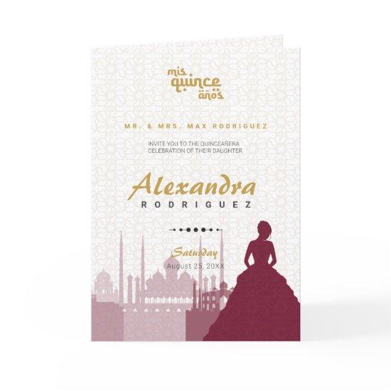Burgundy & Gold Arabian Quinceañera Photo