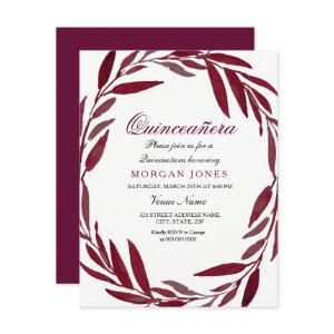 Burgundy Leaf Wreath Quinceanera