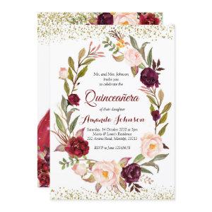 Burgundy Marsala Princess Quinceañera Spanish