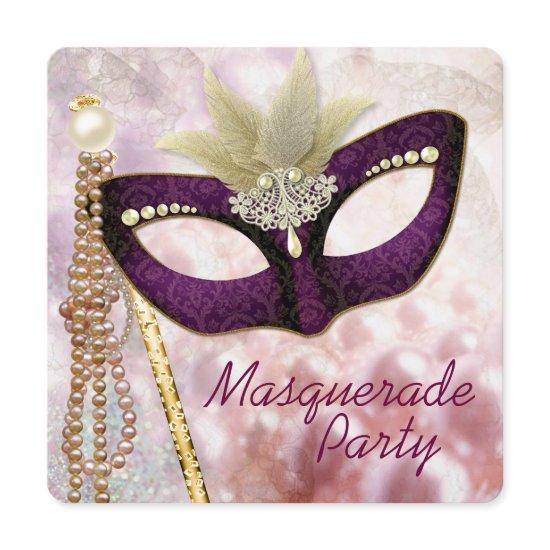 Burgundy Pink Masquerade Party