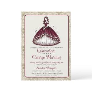 Burgundy Quinceañera Dress