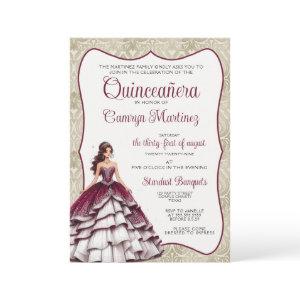 Burgundy Quinceañera Dress