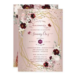 Burgundy Quinceanera H2 Flowers Dusty Rose Blush I