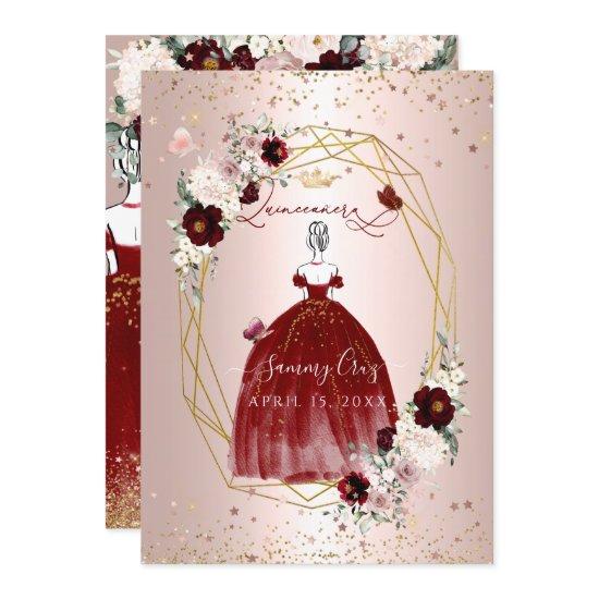 Burgundy Quinceanera H2 Flowers Dusty Rose Blush