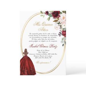 Burgundy Quinceanera silhouette