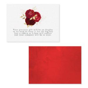 Burgundy Red and Gold Vintage Roses Enclosure Card
