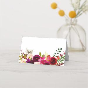 Burgundy Red Boho Purple Wedding all occasion Place Card