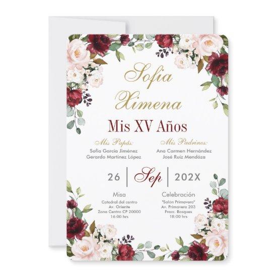 Burgundy Red Quinceanera