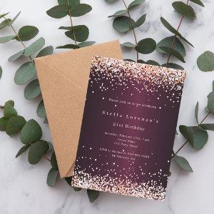 Burgundy rose gold luxury birthday