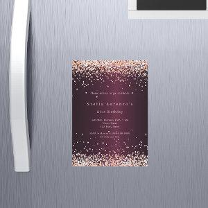 Burgundy rose gold luxury birthday magnetic