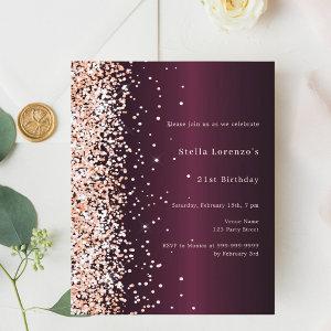 Burgundy rose gold premium birthday